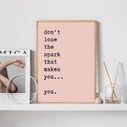 Inspirational Wall Art, Don't Lose Your Spark, Quotes, Typography Print, Blush Pink Feminine Energy Poster, Art - thumbnail 2