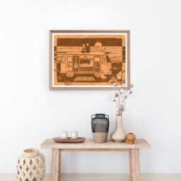 Campervan - Fine Art Print Van Life Boho Adventure Poster Hippie Travel Wanderlust Ocean Minimal Wall Decor Vintage Handmade - thumbnail 3