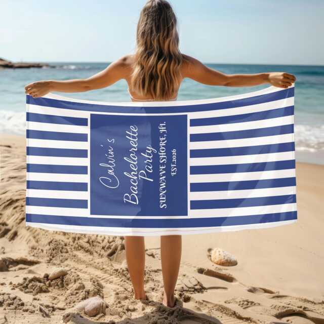 Personalized Beach Towel, Custom Name, Bachelorette Party Gift, Anniversary, Vocation Gift For Bride, Vacation Towel - image 1