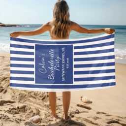Personalized Beach Towel, Custom Name, Bachelorette Party Gift, Anniversary, Vocation Gift For Bride, Vacation Towel