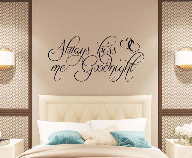 Always Kiss Me Goodnight Vinyl Wall Decal - Bedroom Decor - image 1