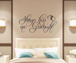 Always Kiss Me Goodnight Vinyl Wall Decal - Bedroom Decor - thumbnail 1