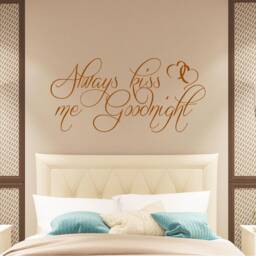 Always Kiss Me Goodnight Vinyl Wall Decal - Bedroom Decor - thumbnail 2