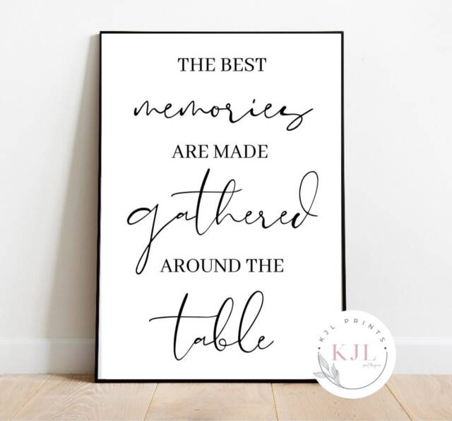 The Best Memories Are Made Gathered Around The Table Wall Print - Kitchen Dining Room Home Decor