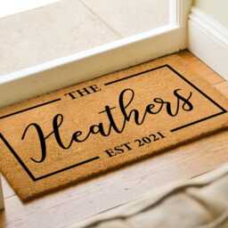 Housewarming Gift - Family Name Mat Personalized Established Date Custom Porch Decor Wedding Realtor New Home - thumbnail 2