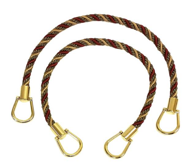 Pair Of Elegant Wine, Gold, Green Curtain & Drapery Rope Tiebacks, 18 Inch Long, Approx. 1/2 Thick, Irtbm Color - 4770