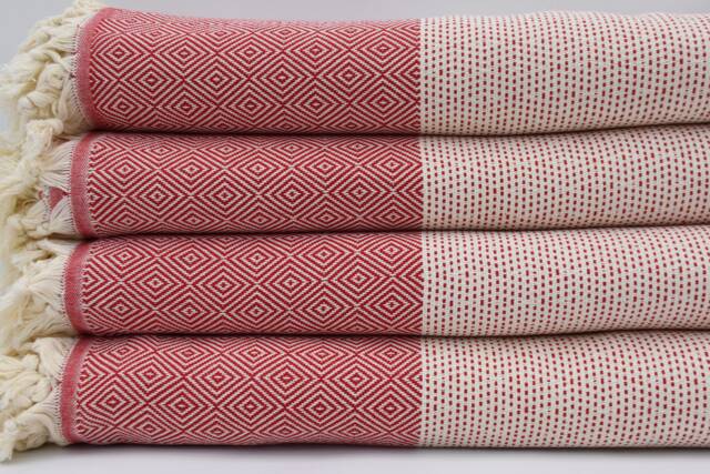 "Turkish Bedspread, Red Throw, Aztec Blanket, King Size Throw, Bedspread, Turkish Blanket, Home Decor, 79""x91" - image 1
