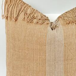 Brown Tribal Hemp Hand Woven Natural Dye Color Hmong Lumbar Pillow Cover - thumbnail 2