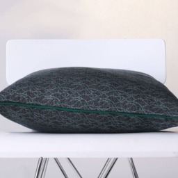 Green Patterned Pillow Cover With Piping, Jacquard Pillow, Throw Decorative Textured Cushion Cover, Sofa - thumbnail 2