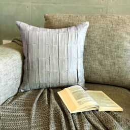 "Faux Suede Textured Pintuck Throw Pillow Cover, 16""x16" - thumbnail 2