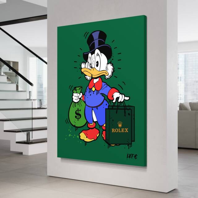Alec Monopoly Inspired Canvas Art - Money Duck, Pop Street - image 1