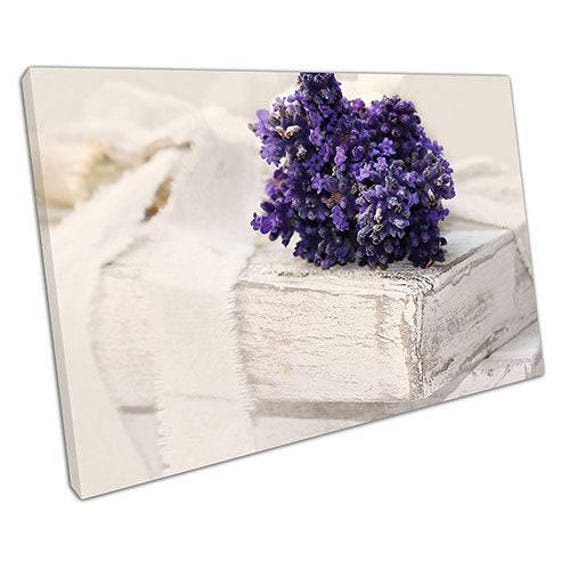 Lavender Books Canvas Print Elegant Home & Office Wall Art, Ready To Hang Decor For Girls Room - image 1