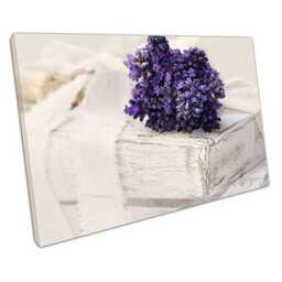 Lavender Books Canvas Print Elegant Home & Office Wall Art, Ready To Hang Decor For Girls Room - thumbnail 1