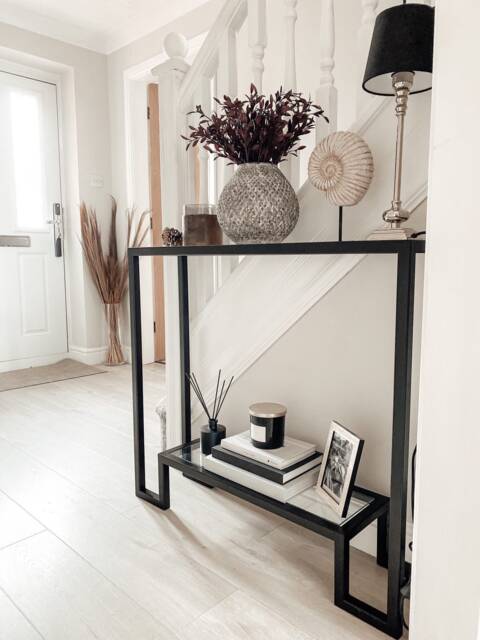 Hudson Glass Metal Console Table - Black - image 1
