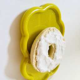 Bagel With Cream Cheese/ Dopamine Decor/ Maximalist Fake Food/ Food Pop Art/ Wall Sculpture/ Funky Unique Gift/Kitchen - thumbnail 2