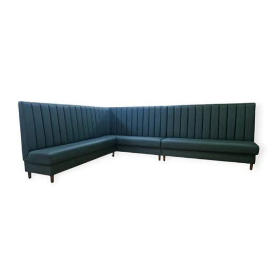 Fluted Back 120cm High Faux Leather Kitchen + Commercial Corner Booth Bench Seating Available in Any Colour/ Fabric Bespoke Made To Measure - image 1