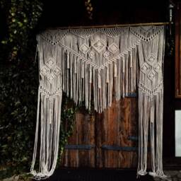 Extra Large Macrame Wedding Backdrop, Bohemian Photo Zone Curtain - thumbnail 2