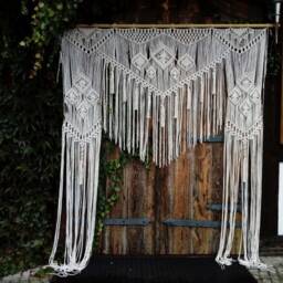 Extra Large Macrame Wedding Backdrop, Bohemian Photo Zone Curtain - thumbnail 4