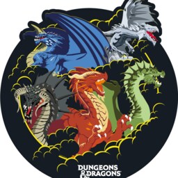 Dungeons & Dragons Wall Sticker - Dragon Group Circle Decal D & Gamer Art Mural - thumbnail 2