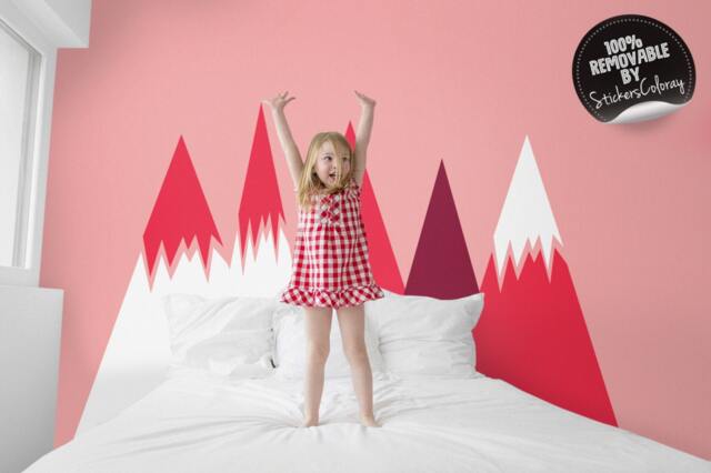 Removable Mountains Wall Decal, Mountainous Decor For Kids Room, Nursery, Self Adhesive, Peel & Stick Sticker #55 - image 1