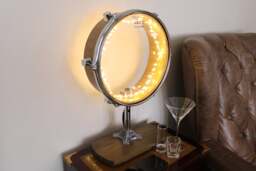 steampunk Drum Lamp Upcycled Industrial Desk Light, Drummer Gift - thumbnail 1