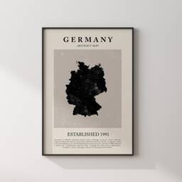 Germany Map Vintage Abstract Wall Art Print Picasso + Matisse Inspired Travel Poster - thumbnail 2