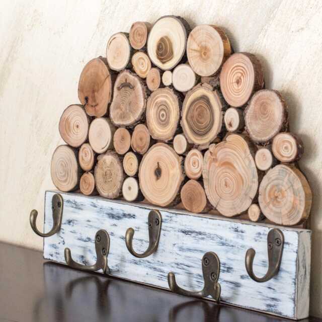 Handcrafted Wood Key Holder - Solid Entryway Organizer - image 1