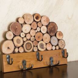 Handcrafted Wood Key Holder - Solid Entryway Organizer - thumbnail 2