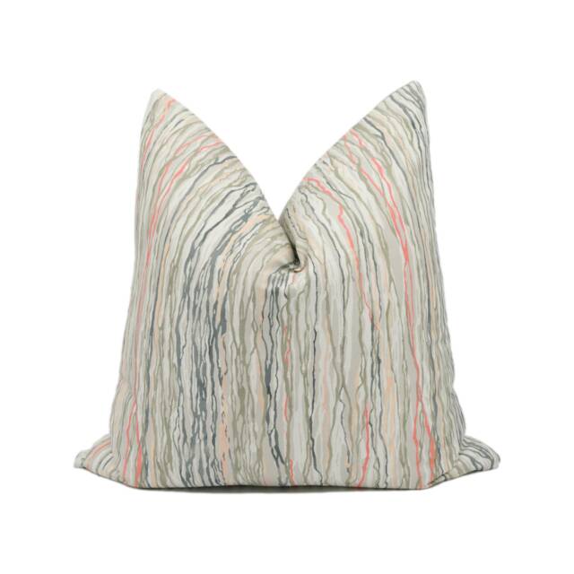 Romo - Leander Blush Vibrant Colourful Delicate Striped Cushion Cover Handmade Throw Pillow Designer Home D??cor - image 1