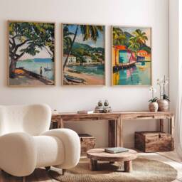 Set Of 3 Kingston Travel Prints, Jamaica Posters, Caribbean Wall Art, Tropical Botanical Decor, Jamaican Posters - thumbnail 4