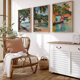 Set Of 3 Kingston Travel Prints, Jamaica Posters, Caribbean Wall Art, Tropical Botanical Decor, Jamaican Posters - thumbnail 3