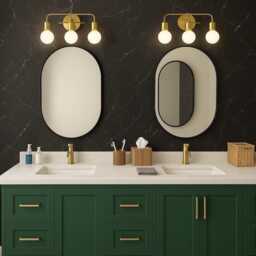 Brass 3-Light Vanity Wall Sconce - Mid-Century Sputnik Lighting - thumbnail 3