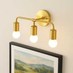 Brass 3-Light Vanity Wall Sconce - Mid-Century Sputnik Lighting - thumbnail 1