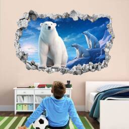 Polar Bear Snow Wall Decal Sticker Mural Poster Print Art Kids Bedroom Home Decor Ks9 - thumbnail 3