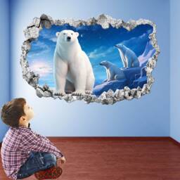 Polar Bear Snow Wall Decal Sticker Mural Poster Print Art Kids Bedroom Home Decor Ks9 - thumbnail 2