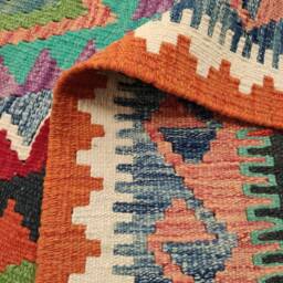 Classic Kilim Rug, Handwoven Artisan Afghan Turkish Aztec Sheep Wool Rug 152x103 cm - thumbnail 3