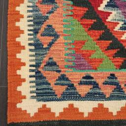 Classic Kilim Rug, Handwoven Artisan Afghan Turkish Aztec Sheep Wool Rug 152x103 cm - thumbnail 2