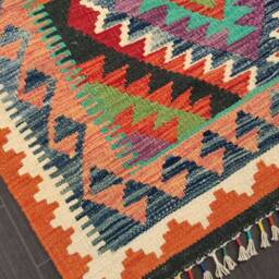 Classic Kilim Rug, Handwoven Artisan Afghan Turkish Aztec Sheep Wool Rug 152x103 cm - thumbnail 4