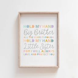 Brother Sister Prints, Big Bro, Lil Sis, Shared Bedroom, Playroom, Sibling Wall Art, Girls Bedroom Decor, Boys Bedroom Decor, Playroom Decor - thumbnail 2