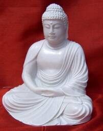 Buddha. Classic Style. Meditation. White Marble. Zen. Decor. Wellbeing. Relaxation. Handmade. Health. India. Thailand. Thai. Men'sgift - thumbnail 3