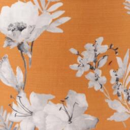 Handmade Orange Floral Lampshade, Grey Sketch Flower Design - thumbnail 2