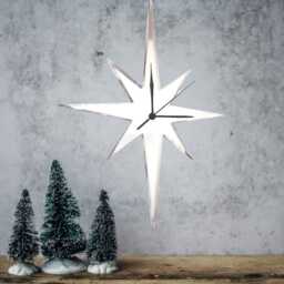 Pointed Christmas Star Clocks - Custom Colours & Woods, Sizes Engraving Services - thumbnail 4