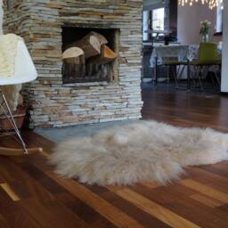 "Sheepskin Icelandic Cream Throw Genuine Leather Sheep Skin 50""x 30" - thumbnail 3
