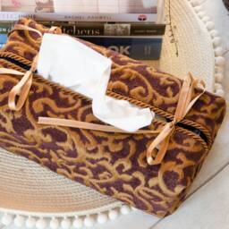 Tapestry Fabric Tissue Box Cover - Very Elegant House & Office Warming Decor Or A Nice Gift - thumbnail 3