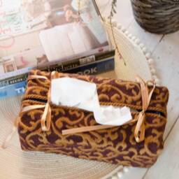 Tapestry Fabric Tissue Box Cover - Very Elegant House & Office Warming Decor Or A Nice Gift - thumbnail 2