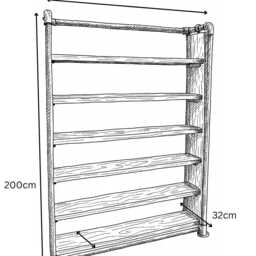 Wide Shelving Unit, Shop Unit, Office Storage Unit - Reclaimed Real Wood - The Ross - thumbnail 3