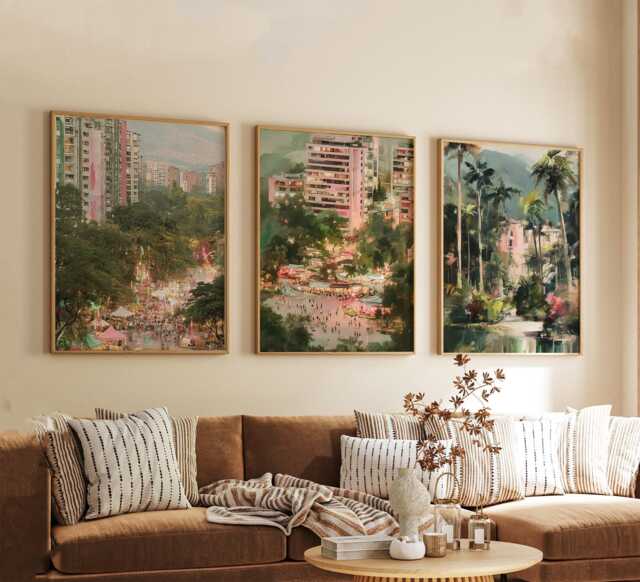 Set Of 3 Medell??n Posters, Colombia Travel Wall Art, City Landscape Print Set, Modern Artwork, Cultural Home Decor, Vibrant Urban Style - image 1