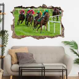 Horse Racing Wall Decal Sticker Mural Poster Print Art Home Office Decor Bk10 - thumbnail 1