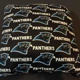 "Carolina Panthers Decorative Pillow - Black Blue Cotton Throw - 16"" X 16" - thumbnail 4