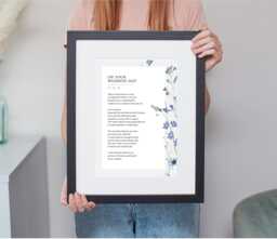 Use Your Own Words Custom Made Floral Abstract Poem Print Personalised Anniversary Gift Framing Wall Decor Handmade Wedding - thumbnail 1